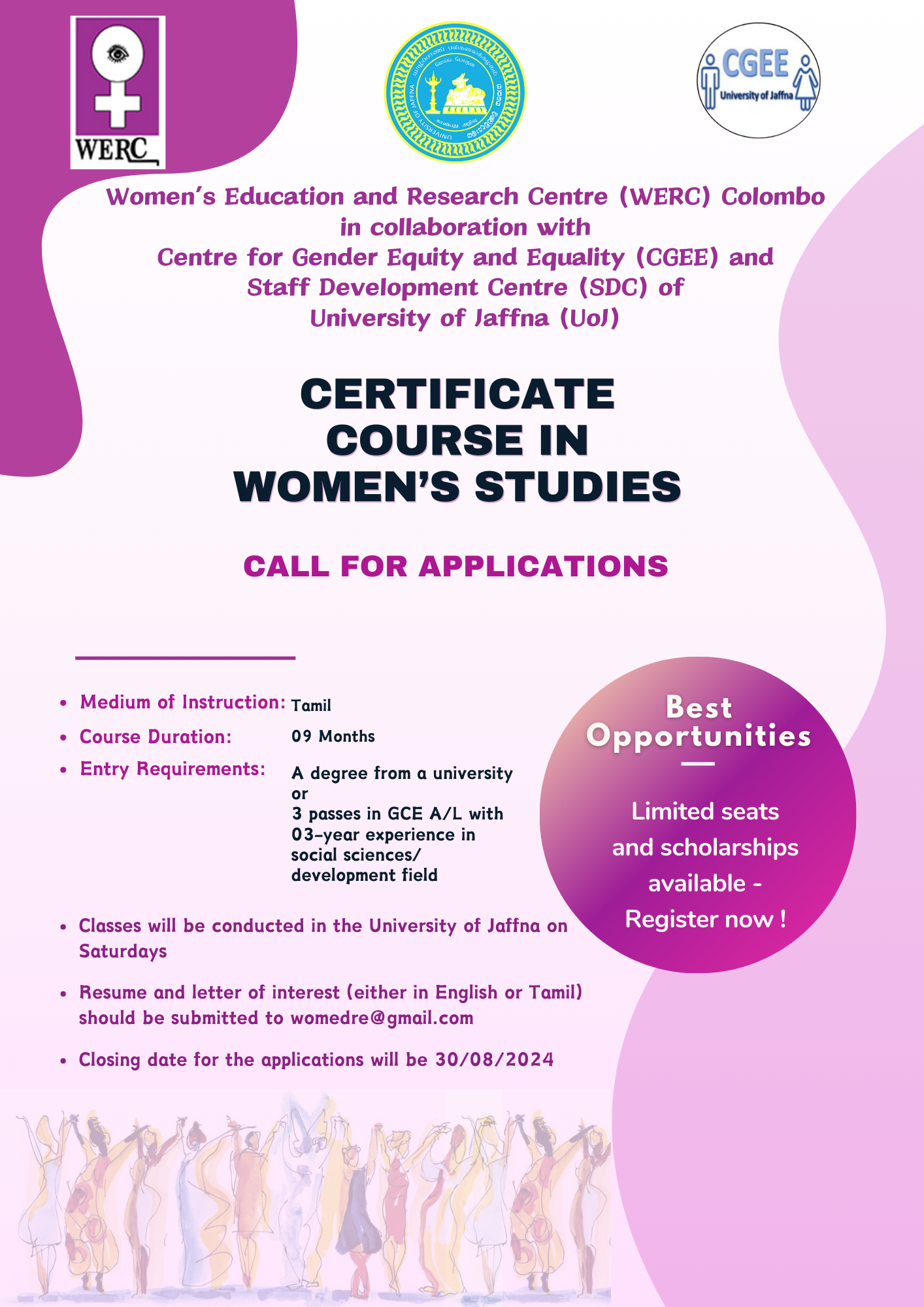 Certificate Course in Women's Studies Call for Applications!